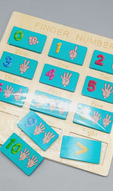 Finger Numbers Counting Wooden Board Toy Early Maths Learning, Teaching Aid Wooden Board for Kids